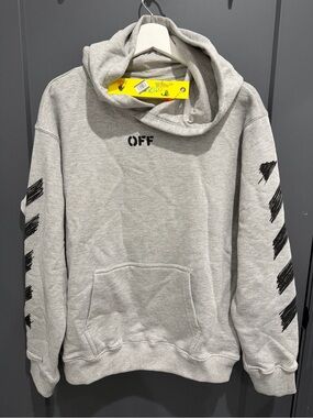 NWT Off-White Kids Gray Hooded Sweatshirt size L 14